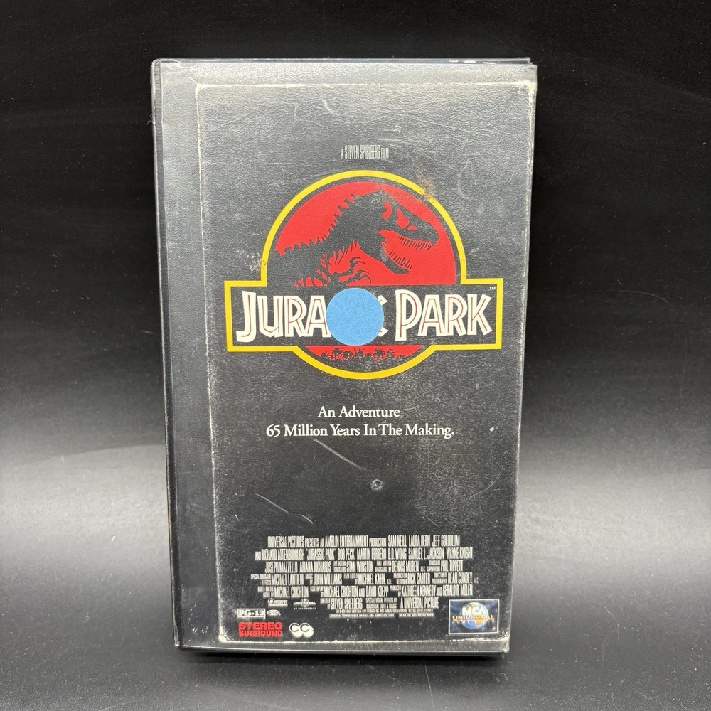 Jurassic Park VHS 1993 Video Tape Sam Neill Goldblum VTG Original Dinosaur Movie
